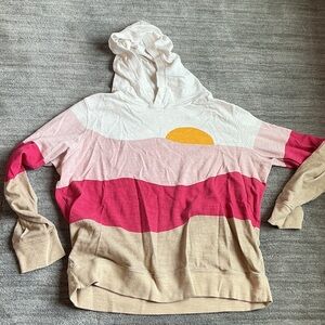 Faherty Pink and Yellow Wave Hoodie